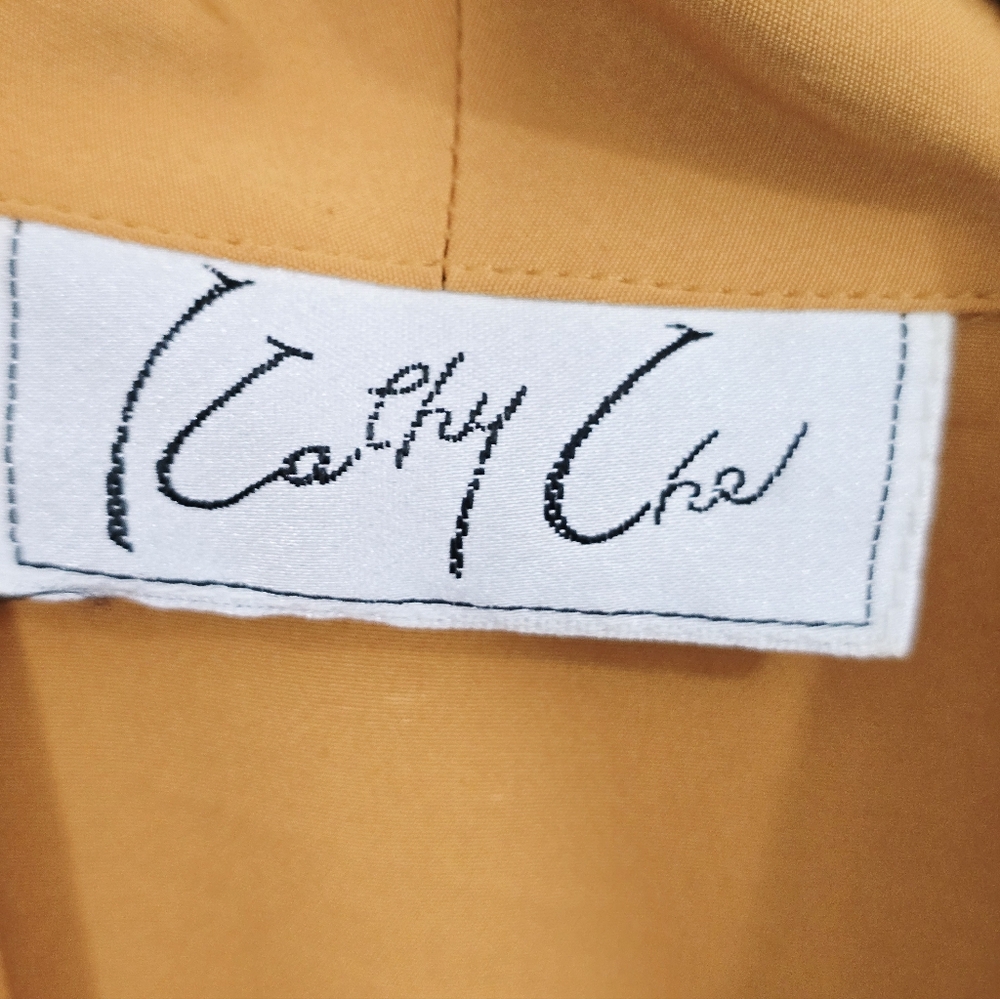 NWT Kathy Che Mustard Blouse with Gold Buttons - Picture 7 of 9
